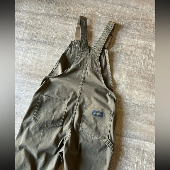 REI Cooperative Trailsmith Double Knee Utility Canvas Overalls Women’s 0 Green - Picture 13 of 14